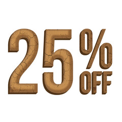 25 Percent Discount Offers Tag with Mud Style Design