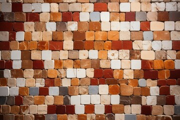 Orange Mosaic Harmony, a Captivating Tiles Background Texture Weaving an Intricate Tapestry of Colors and Geometric Elegance