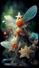 fairies coralpunk hyperrealistic magic stars 