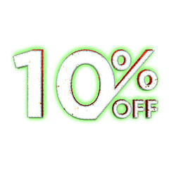 10 Percent Discount Offers Tag with Hurror Style Design