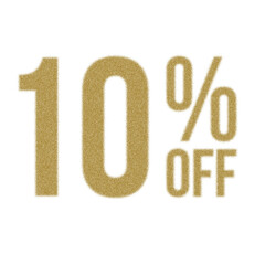 10 Percent Discount Offers Tag with Dust Style Design