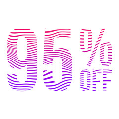 95 Percent Discount Offers Tag with Waves Style Design
