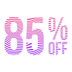 85 Percent Discount Offers Tag with Waves Style Design