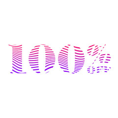 100 Percent Discount Offers Tag with Waves Style Design