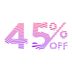 Fototapeta premium 45 Percent Discount Offers Tag with Waves Style Design