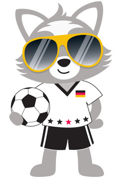 Maskottchen Wolf Fu&szlig;ball Team Deutschland