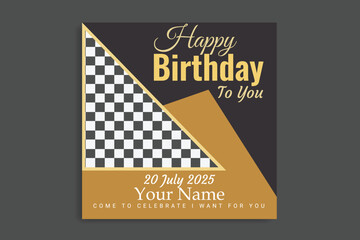 birthday banner design, social media post, web banner