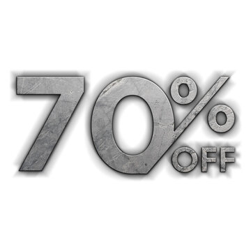 70 Percent Discount Offers Tag with Concrete Style Design