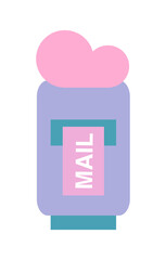 Mailbox icon pink pastel color single object