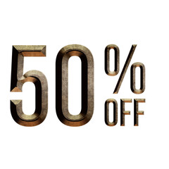 50 Percent Discount Offers Tag with 3D Style Design