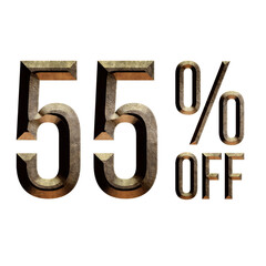 55 Percent Discount Offers Tag with 3D Style Design