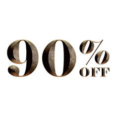 90 Percent Discount Offers Tag with 3D Style Design