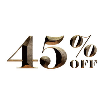 45 Percent Discount Offers Tag with 3D Style Design