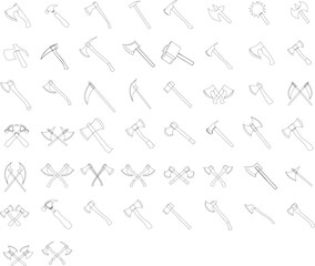 Tree Axe Wood Base Cutters Clipart - Digital Vector Art Pack - instant Download