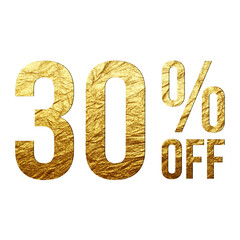 35 Percent Discount Offers Tag with Golden Paper Style Design