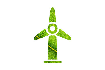 Windmill power Icon on the white background.