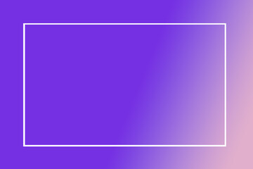 Purple gradient background with white frame and copy space. Vector illustration.