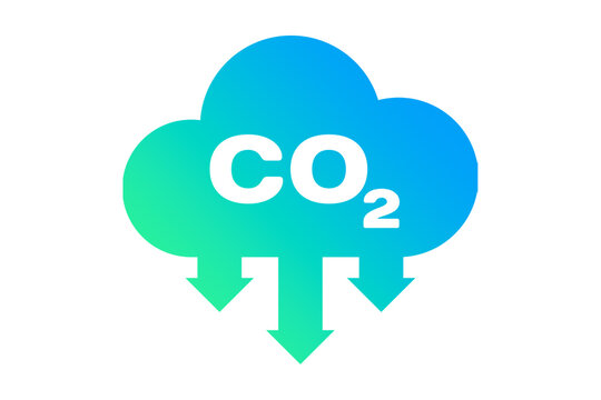 CO2 emission, reduction, neutrality concept vector flat icon set. Carbon dioxide zero footprint, carbon gas air pollution protection, ecology environment CO2 green clouds for your designs.
