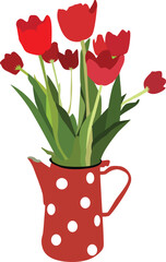 red tulips in a vase