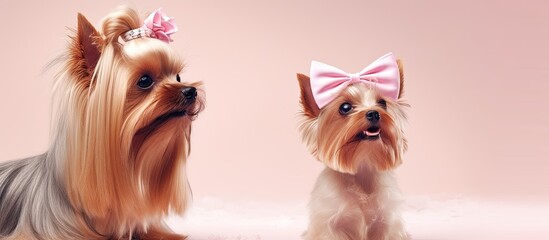 Banner showcasing grooming for yorkshire terrier and spitz