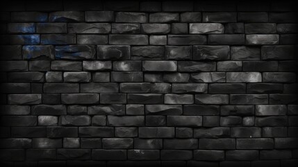 Black brick wall texture, Brick surface for background, Vintage wallpaper.