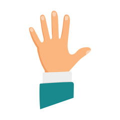 Fototapeta premium Hand icon. Drawn in flat style. A man's hand with fingers sticking out to the sides. Vector. 