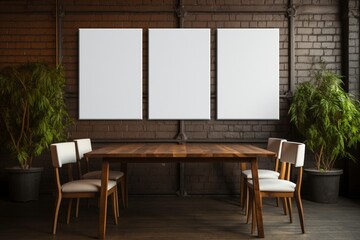 Corporate Proficiency, a Business Background with Three Blank Frames for Versatile Mock-Up Presentations and Professional Impressions