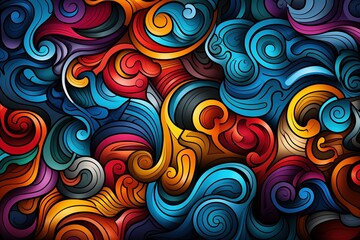 Whimsical Doodle Symphony, a Playful Art Background Texture Infused with Spontaneity and Creative Flourishes for a Vibrant Aesthetic