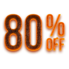 80 Percent Discount Offers Tag with Coal Style Design
