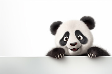 Fototapety  panda bear isolated on white background. 3D illustration. Studio shot.