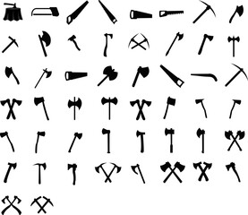 Tree Axe Wood Base Cutters Clipart - Digital Vector Art Pack - instant Download