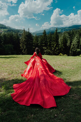 person in red dress