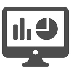 Computer technology icon symbol vector image. Illustration of the dekstop monitor display design image