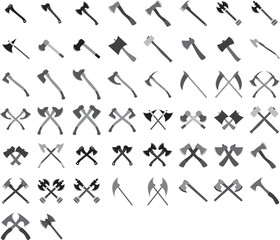 Tree Axe Wood Base Cutters Clipart - Digital Vector Art Pack - instant Download
