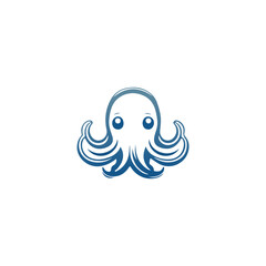 Octopus flat design cute sea animals. Vector flat illustration