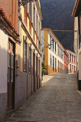 Fototapeta na wymiar Calle de Agulo, one of the most beautiful towns in Spain (La Gomera, Canary Islands).