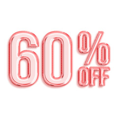 60 Percent Discount Offers Tag with Rose Gold Style Design