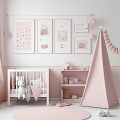 A cute picture mockup nursery room Kids