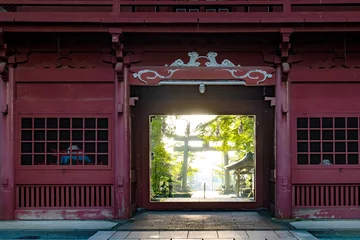 Afwasbaar fotobehang 須走浅間神社の日の出と参道,  © jpimage