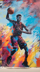 Fototapeta na wymiar basquete no estilo Arte de rua 