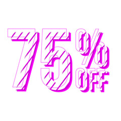 75 Percent Discount Offers Tag with Stripe Style Design