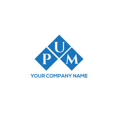 Fototapeta premium PUM letter logo design on white background. PUM creative initials letter logo concept. PUM letter design.