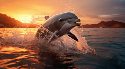 Playful Dolphin - obrazy, fototapety, plakaty