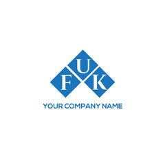 FUK letter logo design on white background. FUK creative initials letter logo concept. FUK letter design.
