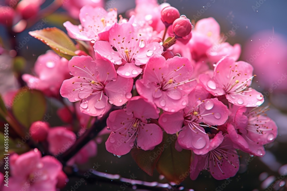 Poster a close-up shot of a bunch of pink flowers. this vibrant image can be used to add a pop of color and