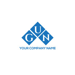 GUN letter logo design on white background. GUN creative initials letter logo concept. GUN letter design.