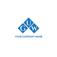 GUW letter logo design on white background. GUW creative initials letter logo concept. GUW letter design.
