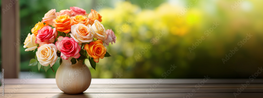 Wall mural autumn still life with garden flowers.