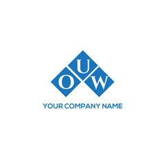 OUW letter logo design on white background. OUW creative initials letter logo concept. OUW letter design.
