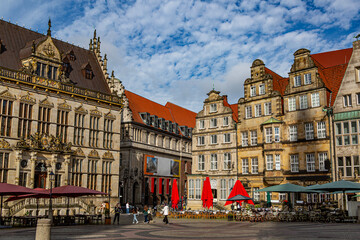Fototapeta na wymiar La place du marché, Brême, Allemagne.